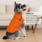 KYEESE Dog Sweater Turtleneck Thick Knit Pullover for Cold Weather | Stretchy Fit, Lightweight & Warm, Cozy Knit Comfort, Classic Plaid Design, Gentle on Sensitive Skin, Comfortable Daily Wear