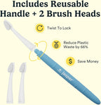 Jasper Microbrush Vet Approved Cat Toothbrush, Soft-Bristled Toothbrush Kit for Felines & Small Dogs, Non-Slip Handle, Tooth Brush Heads, Use with Cat Toothpaste, 4-Pack Blue