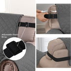 H.VERSAILTEX Reversible Couch Cover for 2 Cushion Couch Water Resistant Loveseat Washable Furniture Cover with Non-Slip Elastic Strap for Dogs, Pets, Kids(Oversized Loveseat, Charcoal Grey)