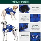 Kuoser Dog Life Jacket, High Flotation Reflective Dog Life Vest, Navy, S | Adjustable Dog Lifejackets for Small Medium Large Dogs, Lifevest with Rescue Handle for Swimming, Boating, Lake, Beach & Pool