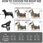 SlowTon No Pull Dog Harness - Heavy Duty Dog Harness and Leash Set for Medium Large Dogs, Reflective Tactical Harness with Soft Padded and Front Clip for Easy Walk and Training (Black L)