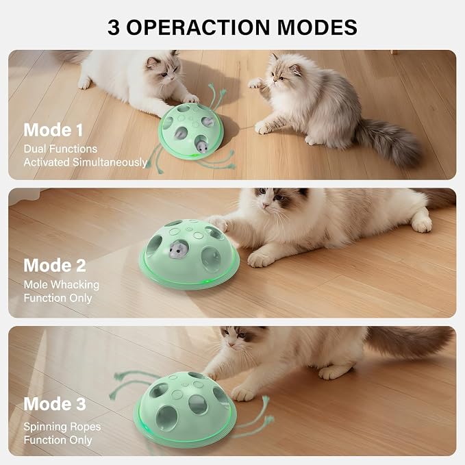 Pawingcat Cat Toys for Bored Indoor Cats Interactive String and Mouse | Hide and Seek,Cat Puzzle Toy,Automatic String,Running Plush Mouse,Cat Gifts