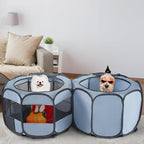 2-in-1 XLarge Pop Up Dog Playpen, 90"x 46" x28"H Portable Cat Condo Foldable Puppy Pet Playpen Indoors Outdoor Cats Enclosed Tent Crate Cage Kennel, Playpen for Kitten, Small Animals Play Pen(L)