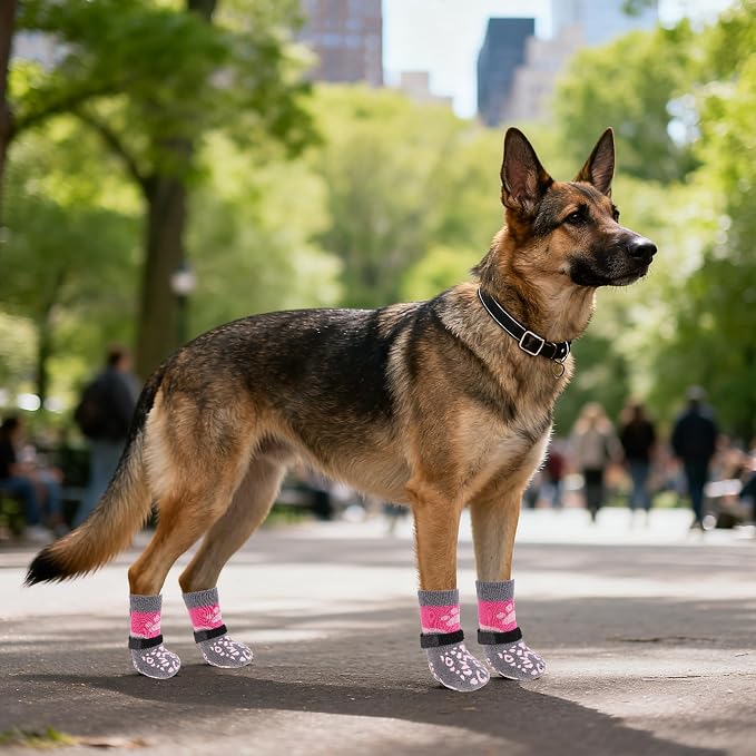 KOOLTAIL Dog Socks Shoes for Hot Pavement, Breathable & Warm Winter Dog Booties to Prevent Licking Paws for Small Medium Large Senior Dogs,Non Slip Grippy Pet Boots & Paw Protectors for Hardwood Floor
