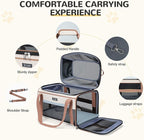 Lekereise Top-Expandable Pet Carrier 17x11x9.5 Inch Alaska Hawaiian Airline Approved Soft Sided Underseat to 12lbs Travel Carriers for Small Dogs and Cats with Locking Safety Zippers Anti-Scratch Mesh