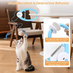 Automatic Interactive Cat Toys for Indoor Cats Hanging Cat Toy, Blue | 2 Electric Fluttering Mouse Feather Wands, USB Rechargeable, Adjustable Strings, 360° Rotation for Bored Kittens & Adult Cats