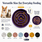 Ceramic Slow Feeder Dog Bowl, 1.5 Cup Puzzle Dish for Small Medium Dogs | Glazed ceramic maze bowl with 1.5-cup capacity for dry or wet food, sized for small and medium dogs