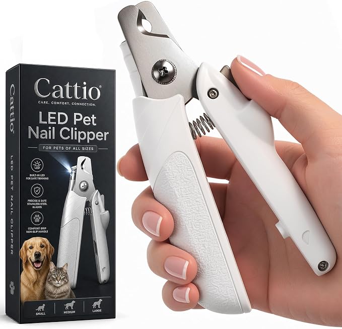 Professional Dog and Cat Nail Clipper - LED Light Dog Nail Clipper with Safety Protection, Ergonomic Pet Nail Clipper for Dogs, Small and Large Dogs, Dog Toenail Clippers, Cat Nail Trimmers