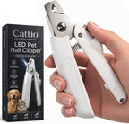 Professional Dog and Cat Nail Clipper - LED Light Dog Nail Clipper with Safety Protection, Ergonomic Pet Nail Clipper for Dogs, Small and Large Dogs, Dog Toenail Clippers, Cat Nail Trimmers