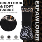 EXPAWLORER Dog Socks for Summer Hot Pavement to Prevent Licking Paws, Anti Slip Doggie Grippy Booties Shoes for Hardwood Floors, Boots & Paw Protectors for Small Medium Large Senior Dogs Black XS