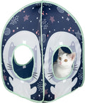 Kitty City Galactic Pop-Up Cat Play House, Collapsible Indoor Cat Hideout with Peekaboo Openings, Lightweight Foldable Kitty Cube for Play & Lounging