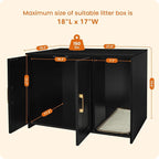 DWANTON Litter Box Enclosure, Wooden Cat Washroom Indoor, 27.6", 107BKK