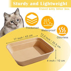 Nexboraque 8 Pack Disposable Cat Litter Box, 17 x 13.2 x 4 Inch Large Kitty Litter Box Pans Paper Cat Litter Tray for Hamster, Guinea Pig, Rabbit, Portable