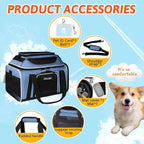 Petskd Top-Expandable Small Pet Carrier 17"x11"x9.5" Airline Approved | for Alaska Airlines, Lockable Safety Zippers and Anti-Scratch Mesh, Soft-Sided, Pets Under 10 Lbs, Blue
