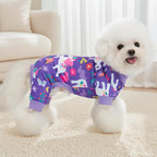 XPUDAC 4 Pieces Dog Pajamas for Small Medium Sized Dogs Stretchable Dog Pjs Soft Puppy Clothes Boy Girl Cats Pet Outfits, XL