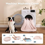 ChiXnuggle Orthopedic Dog Bed, Washable Cover, Faux Fur Bolster Pet Couch | waterproof,egg crate foam,non-slip bottom,for large dogs,pink,35*28*7,dog sofa