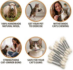 Glaciart One Swabs Cat Toys with Catnip - 6 Pk | Durable for Chew, Cute Cat Toys Interactive Kitty for Boredom, Exercise, & Play | Filled w/Organic Catnip for Anxiety & as Digestive Aid | Gift Idea