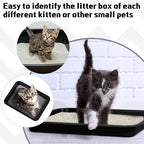 Tessco for you 3 Pcs Kitten Litter Box Shallow Low Entry Open Cat Litter Box Waterproof Plastic Small Rabbit Pan Tray Travel Toilet for Senior Cat Kitten Training(Black,15.1 x 12 x 1.4 Inch)