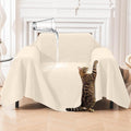 Deep Dream Cat-Scratch Resistant Armchair Couch Cover, Waterproof Sofa Cover for Dogs, Pet Friendly Couch Protectors Anti Slip Thickened Slipcovers for Dogs Pets, 71" x 91", Beige