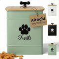 Dog Treat Container Airtight, 6"W x 8"H, Powder Coated, 12 Cup Capacity | Fits All Popular Treats, 12 Cup Capacity, Airtight Bamboo Lid, Easy Open Lid, Dent-Resistant Durable Metal Bone-Shaped Handle