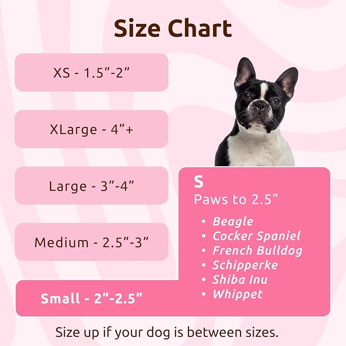PawZ Rubber Dog Boots for Small Paws - All-Weather Waterproof Dog Shoes, Anti-Slip Traction for Rain, Snow, Mud & Hot Pavement - Pull-On Dog Booties, Pink - Small (2"-2.5") - Pack of 24