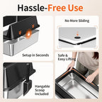 2 Pack XL Stainless Steel Litter Box with High Sides, Metal Litter Box | Extra Large Tall Wall Open Top Deep Metal Pan, Anti-Leak Non-Stick Odor Control, 2 Scoops Included
