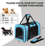 Pet Carriers Soft-Sided Airline Approved Carrier Bag for Small Cats Dogs (Medium,Blue)