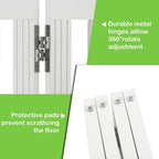 SPIRICH 96" Extra Wide 28" Tall Wooden Freestanding Foldable Dog Gate, Pet Gate Indoor, 4 Panels, White
