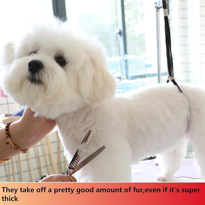 HASHIMOTO Chunkers Dog Grooming Scissors, 7.0 inch, 70% Thinning Rate. | Bulking off Coat Quickly, Sharp, 440C Stainless Steel