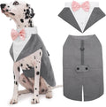 Kuoser Dog Tuxedo Dog Suit and Bandana Set, Dogs Tuxedo Wedding Party Suit, Doggy Prince Bow Tie Shirt Formal Pet Wedding Attire for Large Medium and Small Dogs Golden Retriever Samo Bulldogs | Formal Dog Outfit with Detachable Bowtie Collar for Weddin...