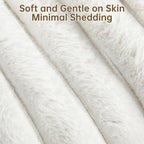 Donut Dog and Cat Bed, Luxurious Comfortable Faux Rabbit Fur Pet Beds, Round Anti-Anxiety Calming Puppy Kitten Bed with Anti-Slip Bottom for Small Medium Dogs & Cats(28", White)