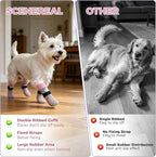 SCENEREAL Anti Slip Dog Socks to Prevent Licking Paws for Hot/Cold Pavement, Paw Protector Traction Control on Hardwood Floor, Dog Shoes Booties for Puppy Small Medium Large Senior Dogs, Pink XS
