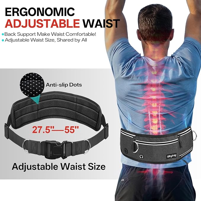 Hands Free Dog Leash, 240LB Heavy Duty Retractable with Partitioned Pouch Adjustable Waist Belt for Walking Running Jogging Hiking Biking Training for Medium/Large 25-120LBS Dog(Not for＜25LBS)