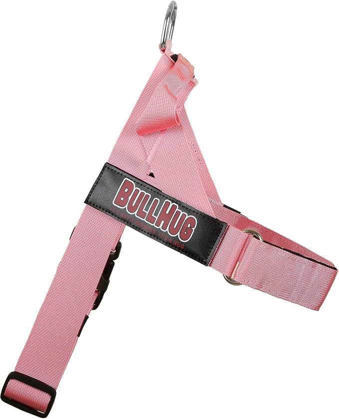 BULLHUG Adjustable Dog Harness– No Pull, No Choke – for English Bulldogs, French Bulldogs, Pugs & Broad-Chested Breeds – Easy, Safe Walks (Baby Pink, XL)