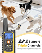 3 Pack Dog Training Collar – Remote Dog Shock Collars with Beep, Vibration and Safe Shock Modes, Rechargeable IP67 Waterproof E-Collars for Small, Medium & Large Dogs with LED Night Light
