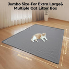 Cat Litter Box Mat, 47" x 35" Extra Large Silicone Cat Litter Mat | Waterproof & Washable Kitty Litter Catcher Matt, Soft on Paws Non-Slip Easy to Clean Reduces Litter Tracking for Indoor Cats