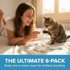 Glaciart One MINI Swabs Cat Toys with Catnip - 6 Pk | Durable for Chew, Cute Cat Toys Interactive Kitty for Boredom, Exercise, & Play | Filled w/Organic Catnip for Anxiety & as Digestive Aid
