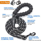 tobeDRI No Pull Dog Harness Adjustable Reflective Oxford Easy Control Medium Large Dog Harness with A Free Heavy Duty 5ft Dog Leash, Black, M