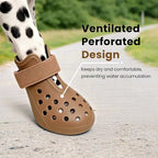 Dog Shoes for Hot Pavement - Comfortable Paw Protection for Medium & Large Dogs, Adjustable Strap & Non-Slip, Easy-Clean, Outdoor Sports Boots, Dog Booties for Summer Rain (Brown, L)