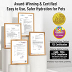 Veken 85oz/2.5L Cat Water Fountain with Detachable Tank & Secure Clips | Easy to Clean & Assemble, Quiet Operation & LED Light, Pet Drinking Dispenser, Gifts, Cats, Dogs and Small Pets, Black