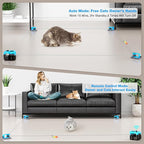 Interactive Cat Toy for Indoor Cats, Auto/Remote Control DIY Cat Mouse Hunting Treadmill Keep Bored Kitten Puppy Entertained to Chase, Feather Toy to Exercise-Sky Blue