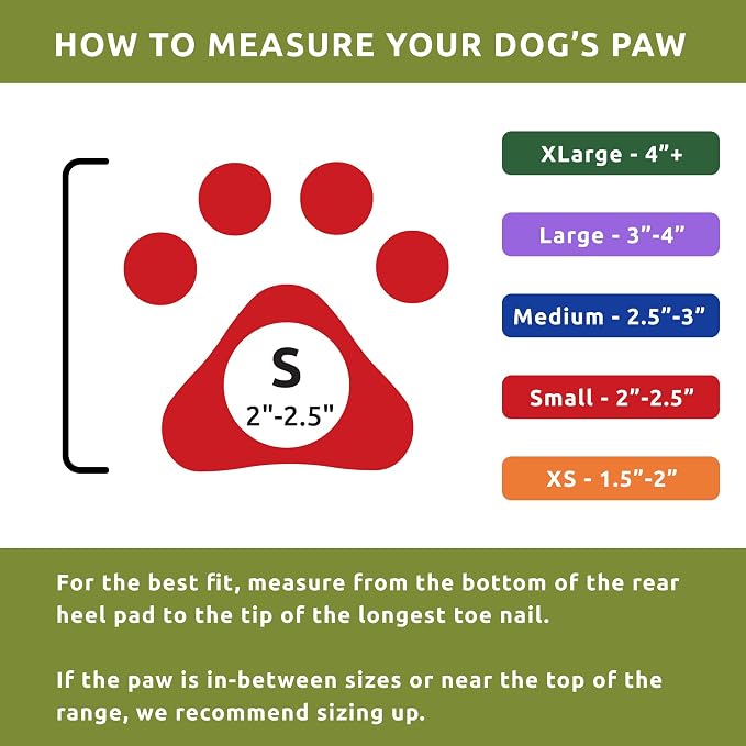 PawZ Rubber Dog Boots for Small Paws - All-Weather Waterproof Dog Shoes, Anti-Slip Traction for Rain, Snow, Mud & Hot Pavement - Pull-On Dog Booties, Olive Green - Small (2"-2.5") - Pack of 24