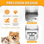 Size 3/4HT Detachable Pet Grooming Clipper Blade with Ceramic Cutter, 19mm 3/4 Inch Cut Length, Silver, Compatible with Andis, Oster A5, Wahl KM10, 1 Pack