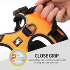 JUXZH Truelove No Pull Dog Harness with Easy Control Handle and 2 Leash Attachments,Reflective Adjustable Pet Vest
