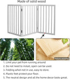Dog Gate Indoor, Freestanding Dog Fence for The House, Doorways, Hallways,or Stairs,Pet Gate Foldable Wooden,Expandable 32" Height 3 Panels,White