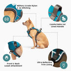 Embark Adventure XL Dog Harness – No-Pull, Reflective Trim, Military-Grade Nylon, Dual Leash Clips, Gel-Lined Handle for Extra Large Dogs