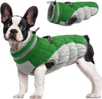 FUAMEY Dog Jacket for Small Dogs Warm Dog Jackets with Harness Built in | Dog Winter Jacket Cold Weather Snow Puppy Vest Water-Resistant Zip up Dog Fleece Jackets High Visibility Green S