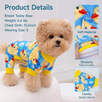 XPUDAC 4 Pack Dog Pajamas for Small Dogs Pjs Clothes Puppy Onesies Outfits for Doggie Duck Shirts Sleeper for Pet Cats Jammies-L