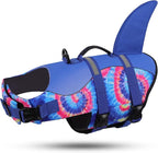 ASENKU Dog Life Jacket - Pet Safety Vest for Swimming & Boating, Shark Life Jacket with Floatation, Dog Lifesavers Swimsuits for Small Medium Large Dogs (Blue Bandhnu, M)