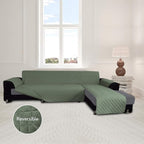 Easy-Going Sofa Slipcover L Shape Sofa Cover Sectional Couch Cover Furniture Protector Mat for Pets Dog Cat (X-Large,Greyish Green/Greyish Green) | Soft Sofa Slipcover For Dogs, Fits Left/Right Chaise Lounge Protector, Water Resistant Mat For Living Room